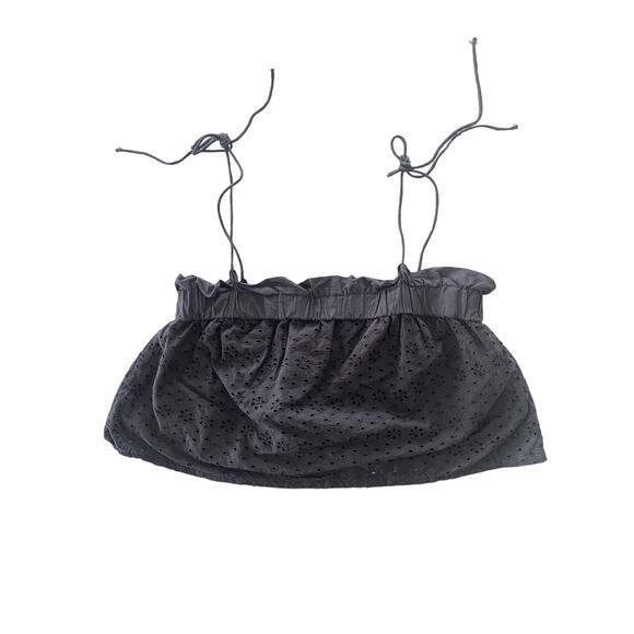 COTTON ON BLACK EYELET CROP TOP SIZE MEDIUM - Picture 1 of 5